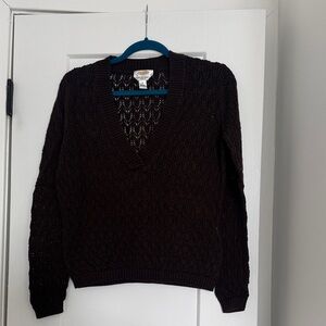 Talbots Women's Deep V-Neck Sweater - Mocha